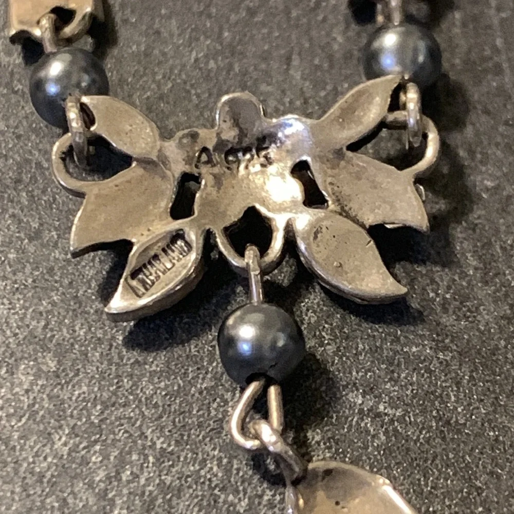 Vintage 925 Silver Necklase with beads Sprinkle excellent condition. - Picture 4 of 4